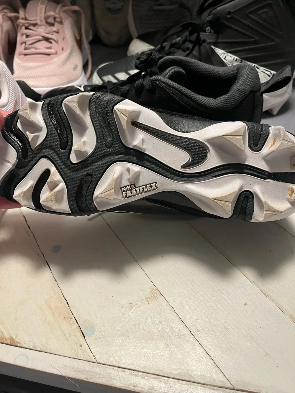 Nike Kids Black Sneakers with White Swoosh